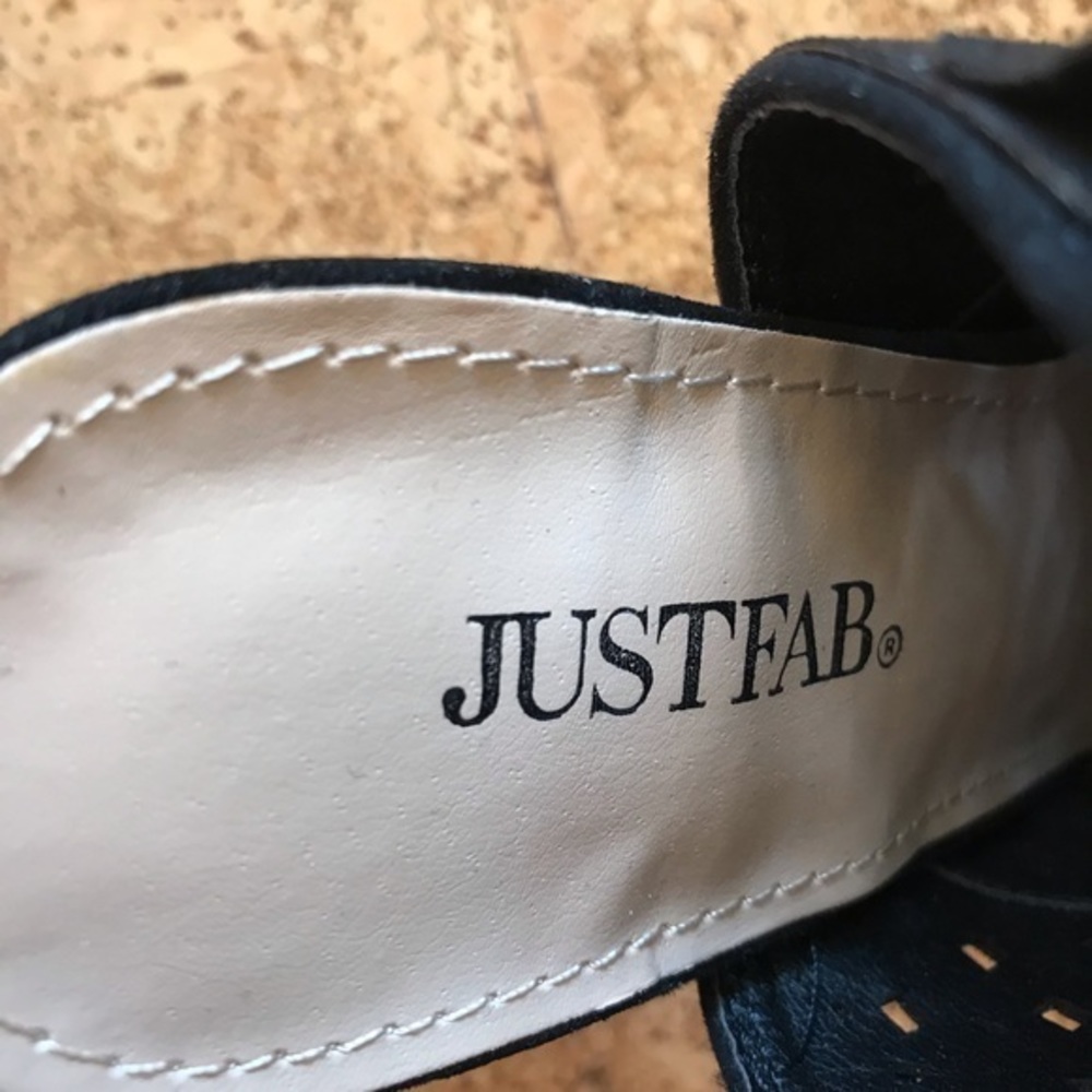 JUSTFAB Black RAELYNN WW Open Toe and Heel,  Square Heel Shoes-Size 7 NWOT - Picture 10 of 11